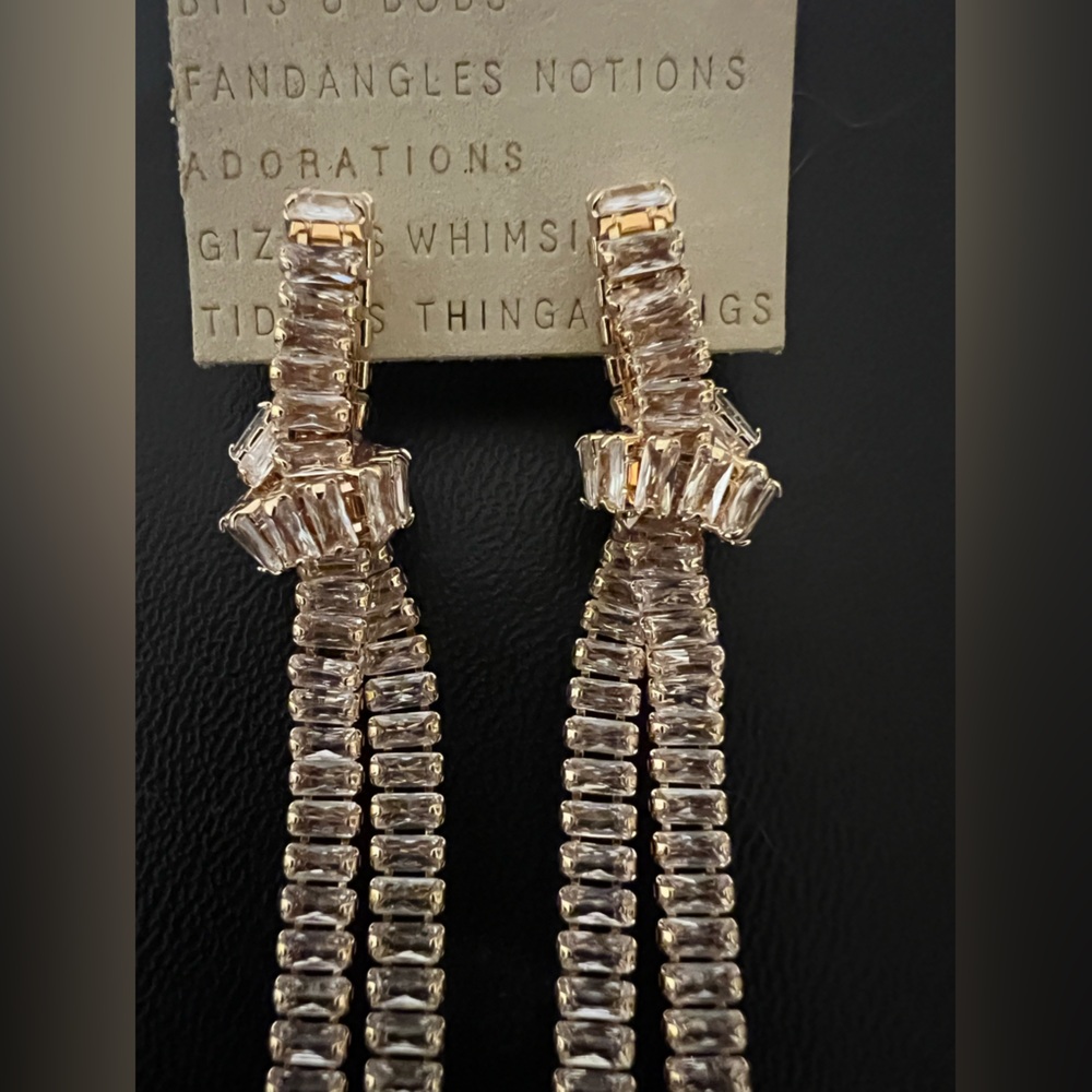 Anthropologie Crystal Knotted Drop Earrings - NWT - Picture 10 of 16